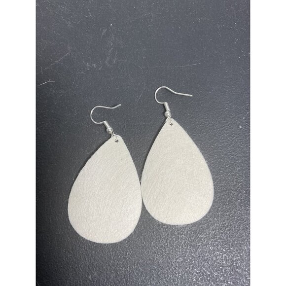 Yellow & White Polka Dot Teardrop Earrings For Women - Picture 2 of 3